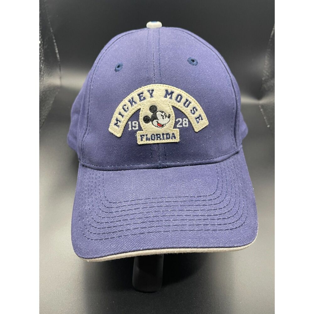 Disney Mickey Mouse 1928 Florida Hat Navy Blue Embroidered Adjustable Cap OSFA